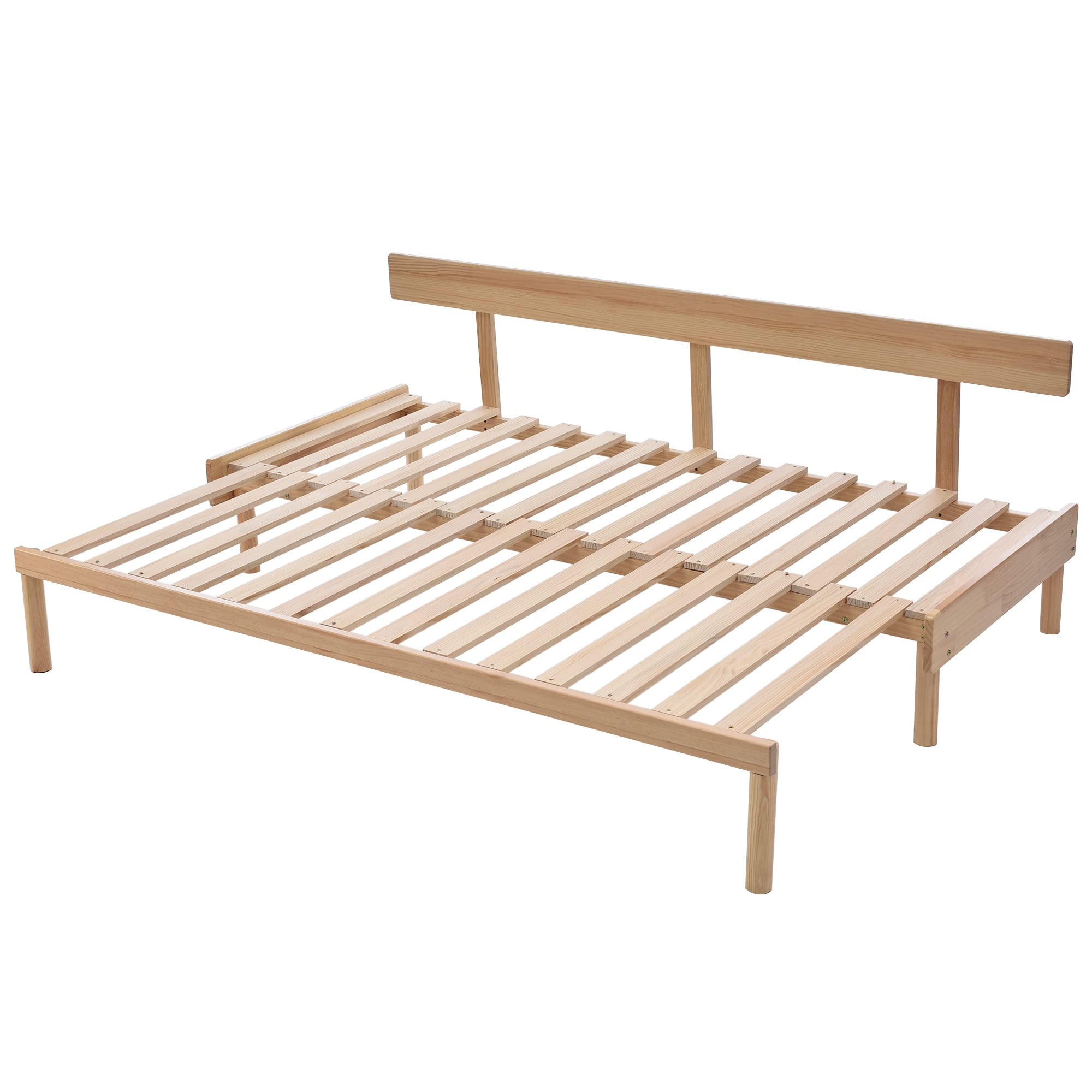 【新品】【 組立品 】80*180cm 木製ベッド 天然木 2way ディベッド Amazon｜2wayソファベッド 木製 伸縮式 天然木 無垢材 シングルベッド